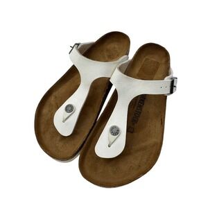 Birkenstock Gizeh White Birko-Flor Thong Sandals Womens 40 L9 Regular Fit
